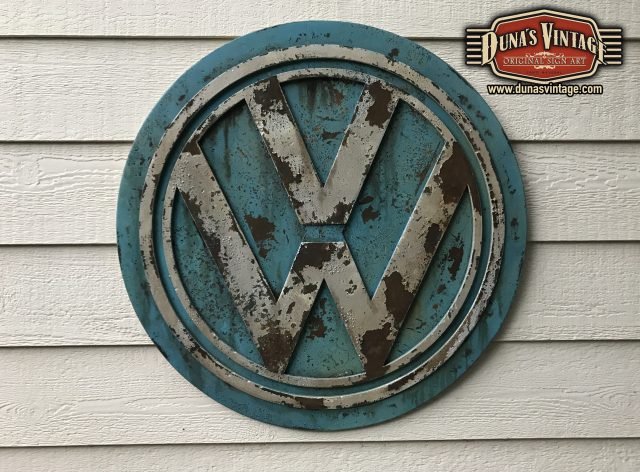 Cartel logotipo Retro Volkswagen.