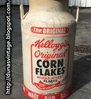 Lechera de aluminio de 30L pintada de la marca Kellogg´s Original