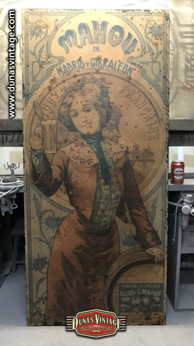 Chapa Metálica CERVEZAS MAHOU VINTAGE