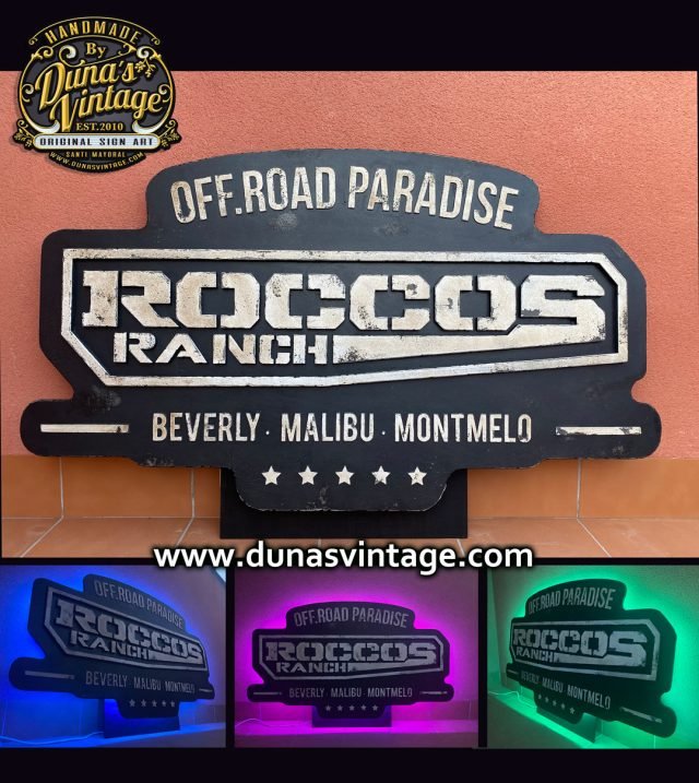 Cartel de Madera ROCCOS RANCH.