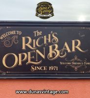 Regalos Originales, Cartel Personalizado  THE RICH´S OPEN BAR.