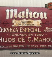 Chapa Metálica Mahou 43x60cm.