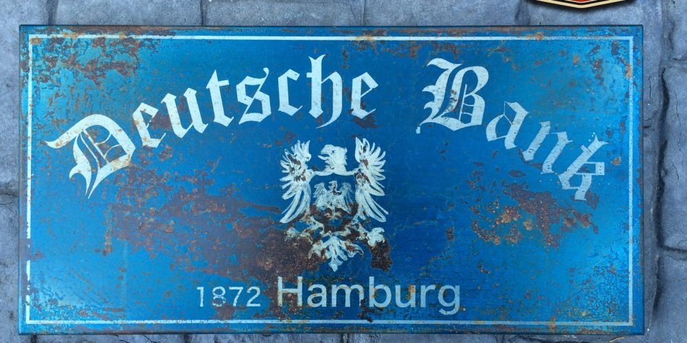 Réplica Cartel Metálico DEUTSCHE BANK, Duna´s Vintage. (República Checa)