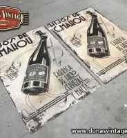 Chapa Metálica Hijos de C. Mahou Botella tamaño 42x50cm