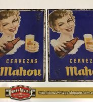 MAHOU CERVEZAS Placas Vintage Metálicas tamaño 280x380mm.