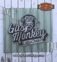 Cartel de Madera Gas Monkey tamaño 1000x1100mm, Duna´s Vintage.