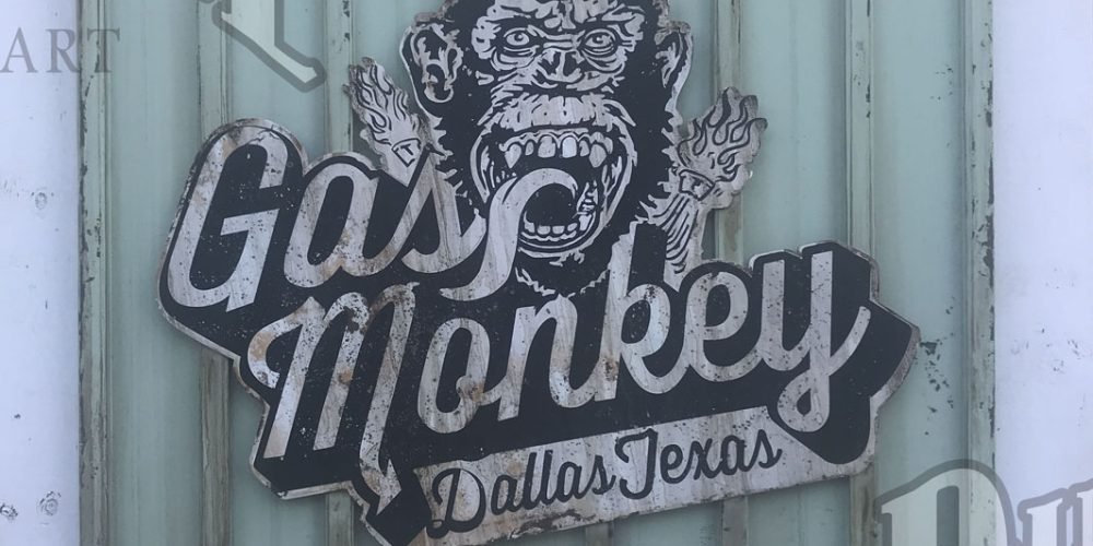 Cartel de Madera Gas Monkey tamaño 1000x1100mm, Duna´s Vintage.